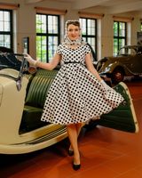 Pinup Kleid Dolly&Dotty weiss gepunktet Polka dot xs-s