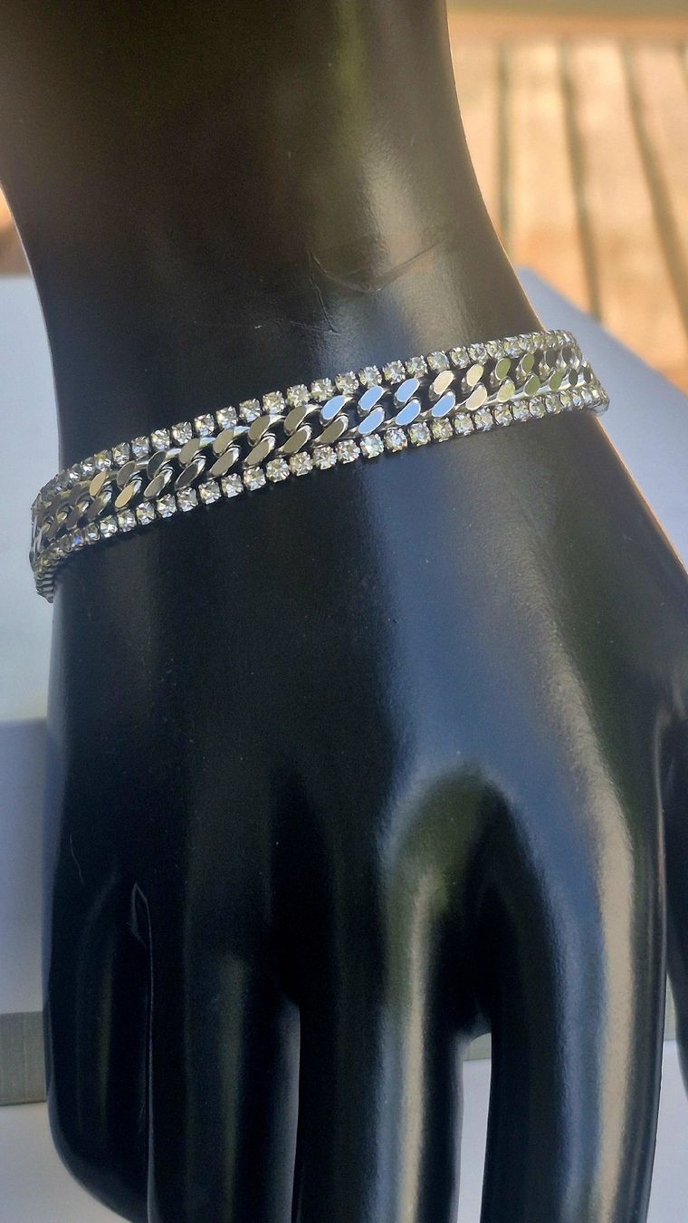 Armbänder & -reifen: Bracciale catena con strass argento – Neu (gemäss Beschreibung) aus Giubiasco von Stefaniav 3