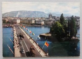 Genève - L' Ile J.-J. Rousseau et le Pont du Mt-Blanc