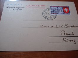 Karte 1940, Sonder-o Lausanne Comptoire Suisse