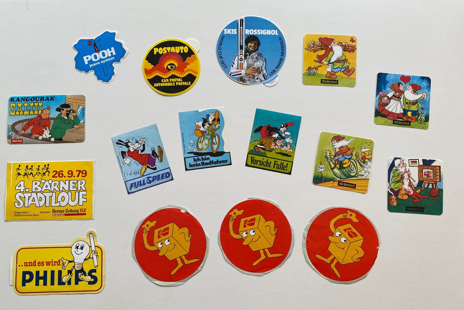 Sticker: 14 Klebesticker aus den 70er Jahren – Usato da Bern venduto da Odimarlo