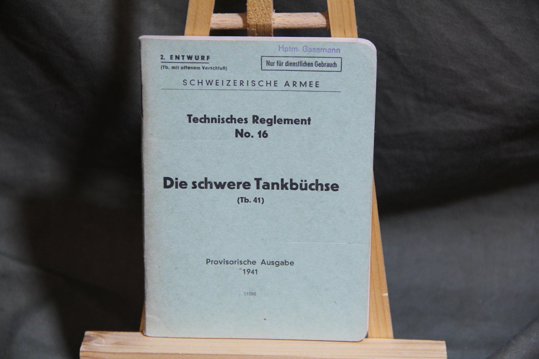 Libri: Die schwere Tankbüchse Tb 41, Tech. Reglement Nr. 16 – Usato da Belp venduto da Tomsek