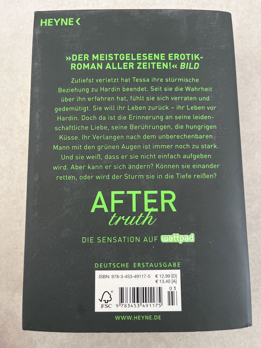 Libri: After Truth Anna Todd – Usato da Suhr venduto da SchnapperCH 1