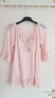 Blouse dentelle rose poudré, taille 40/unique