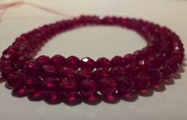 Spinell facettiert tief-rot 3mm. Strang Labor Gezüchtet