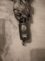 PERLETTI®  Automatik-Regenschirm TIME grau gestreift WIE NEU