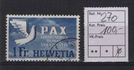 Briefmarke Nr. 270 Pax gestempelt gut gezähnt und schön.