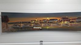E.Kurti "Basel bei Nacht" Oelgemälde
