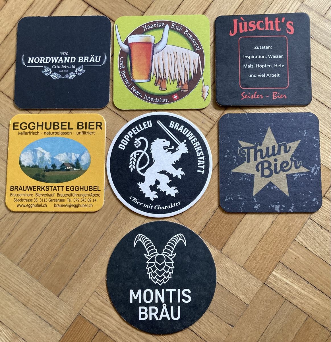 Untersetzer: Bierdeckel von 7 Schweizer Brauereien – Gebraucht aus Thun von Alpen69 1