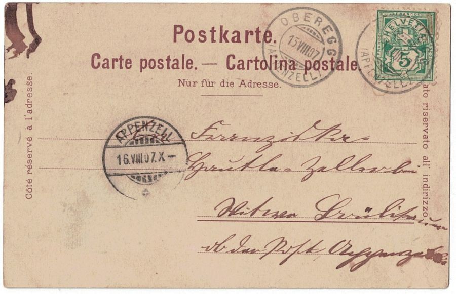 Cartoline postali: Heiden mit Bodensee, gelaufen 1907 – Usato da Frauenfeld venduto da POML 1
