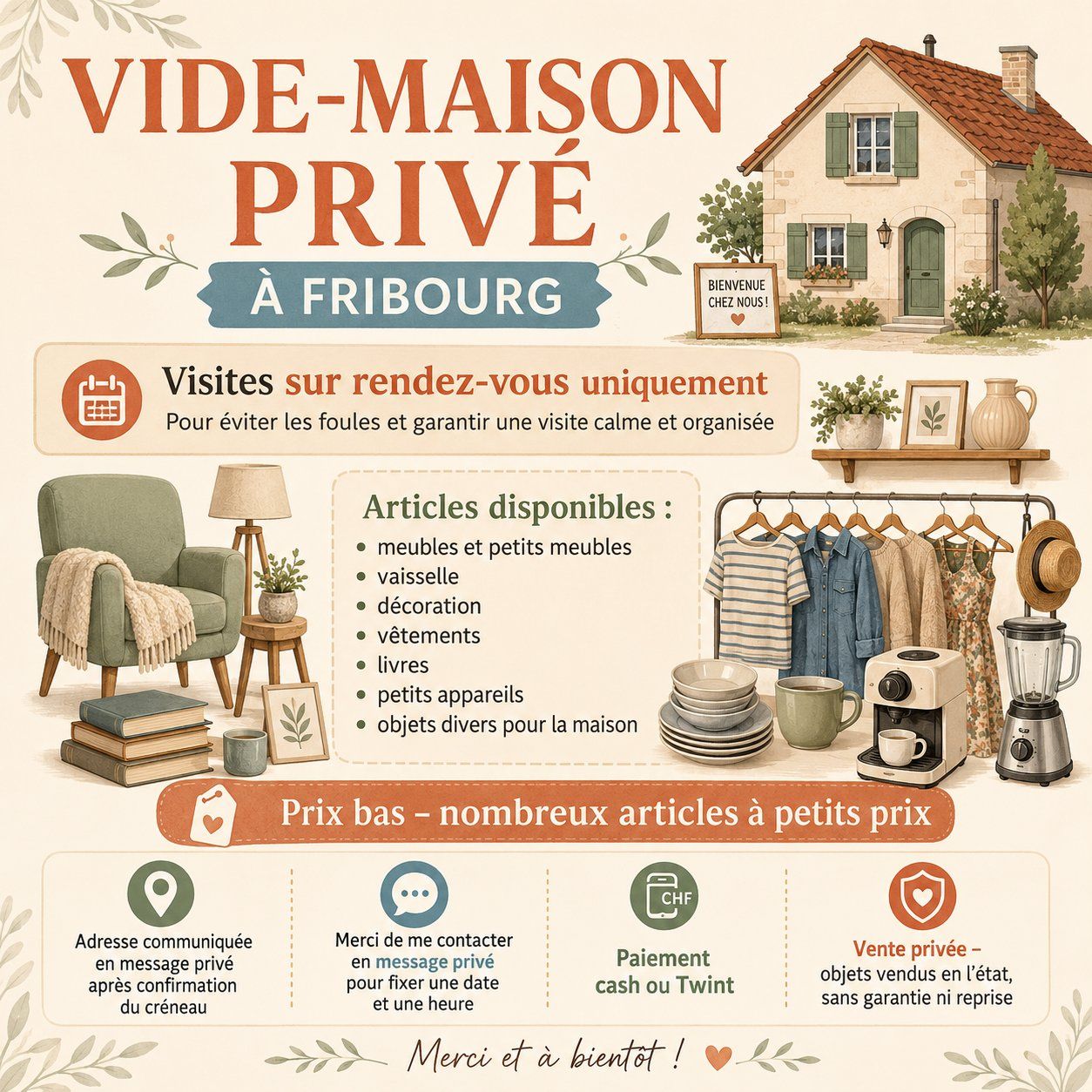 Cartoline postali: Vide-maison privé à Fribourg – Usato da Corminboeuf venduto da ric_s6jc