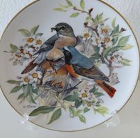 Teller Vogel mit 22k Goldrand handgemalt Ursula Brand