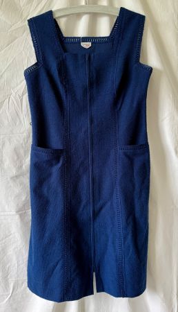 Dunkelblaues Frottee-Trägerkleid