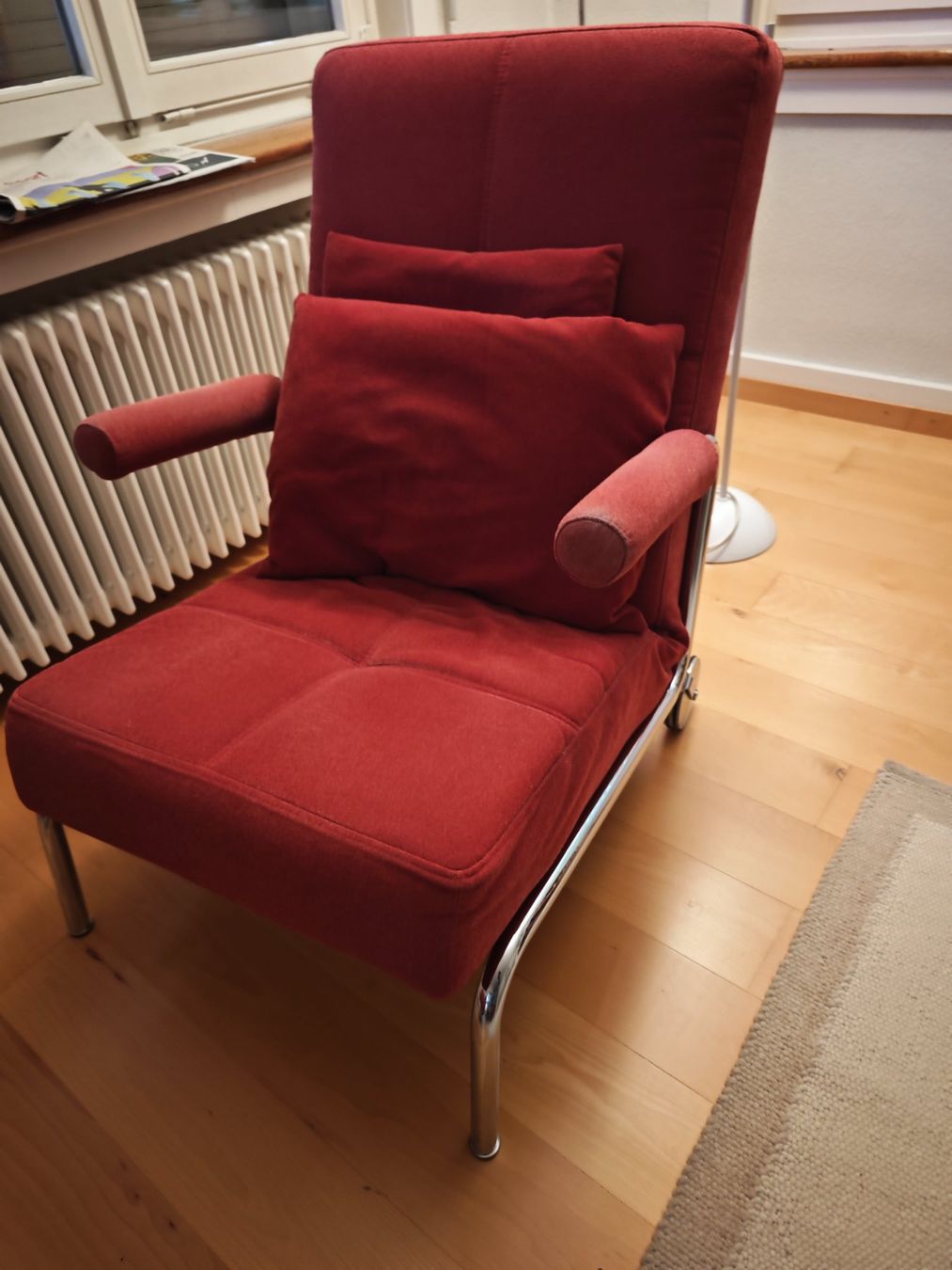 Pfister Fauteuils: Sessel mit Hocker rot,guter Zustand – D'occasion à Beringen par ble_nw7z 2