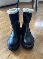 Winterstiefel Boots Schwarz Weiss Plateau Schuhe Gr. 38