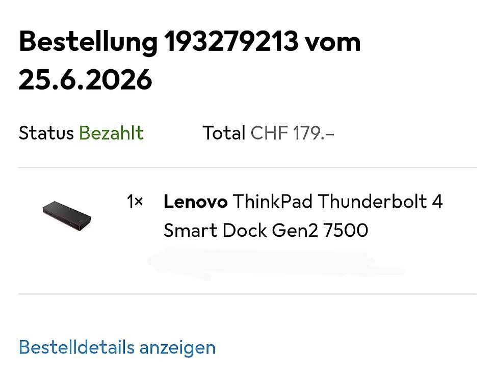 Docking station: NEU - Lenovo Dock Thunderbolt 4 Smart Dock Gen 2 7500 – D'occasion à Horw par kim_6lh6 4