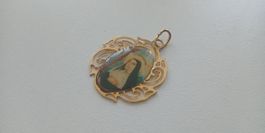 Antiker Anhänger Madonna Santa Rita Farbe Gold mit Ornamente