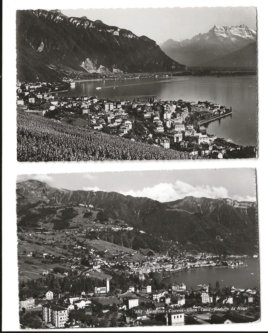 Cartoline postali: 2 x AK 1957 Montreux – Usato da Greifensee venduto da 315WDO
