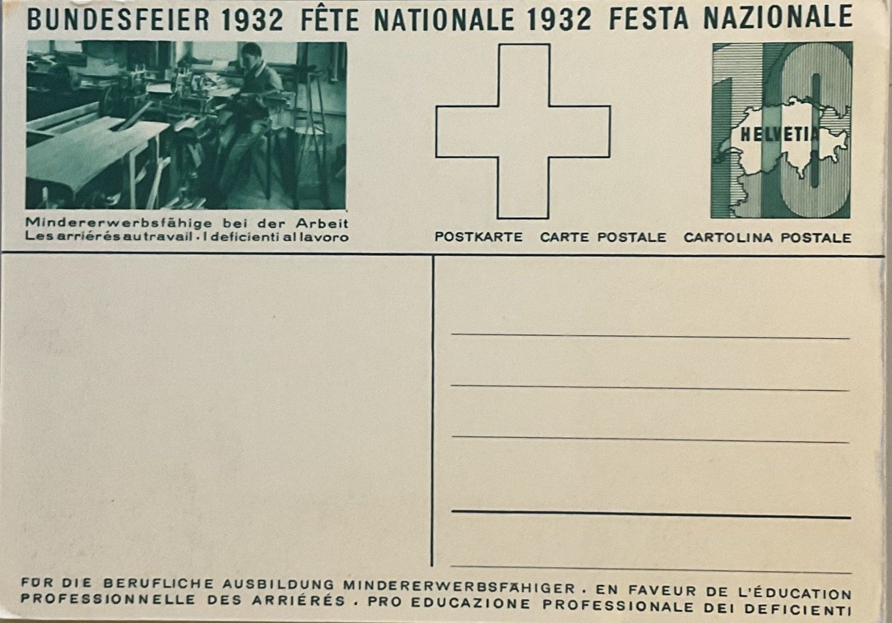 Tutti i francobolli: Bundesfeier-Postkarten 1932; Nr. 55c und 56e – Nuovo (secondo la descrizione) da Luzern venduto da 19primeln