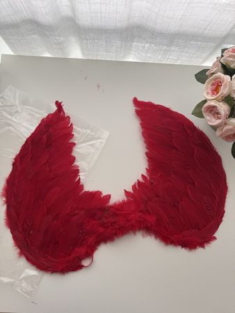 Engel Flügel rot Federn Kostüm Zubehör neu
