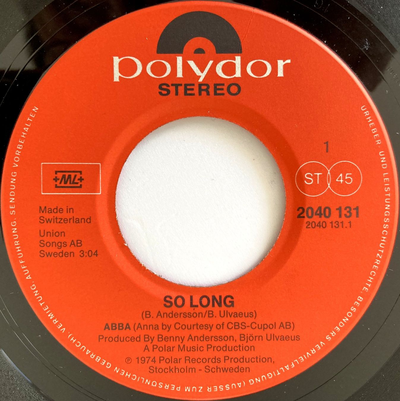Schallplatten: ABBA - SO LONG – Gebraucht aus Bottens von hotter-than-hell 2
