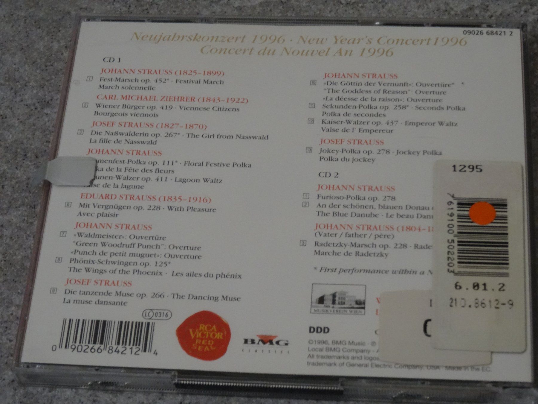 CD: Neujahrskonzert Wien 1996, Lorin Maazel, 2 CD – Usato da Olten venduto da Disc-Ausverkauf 1
