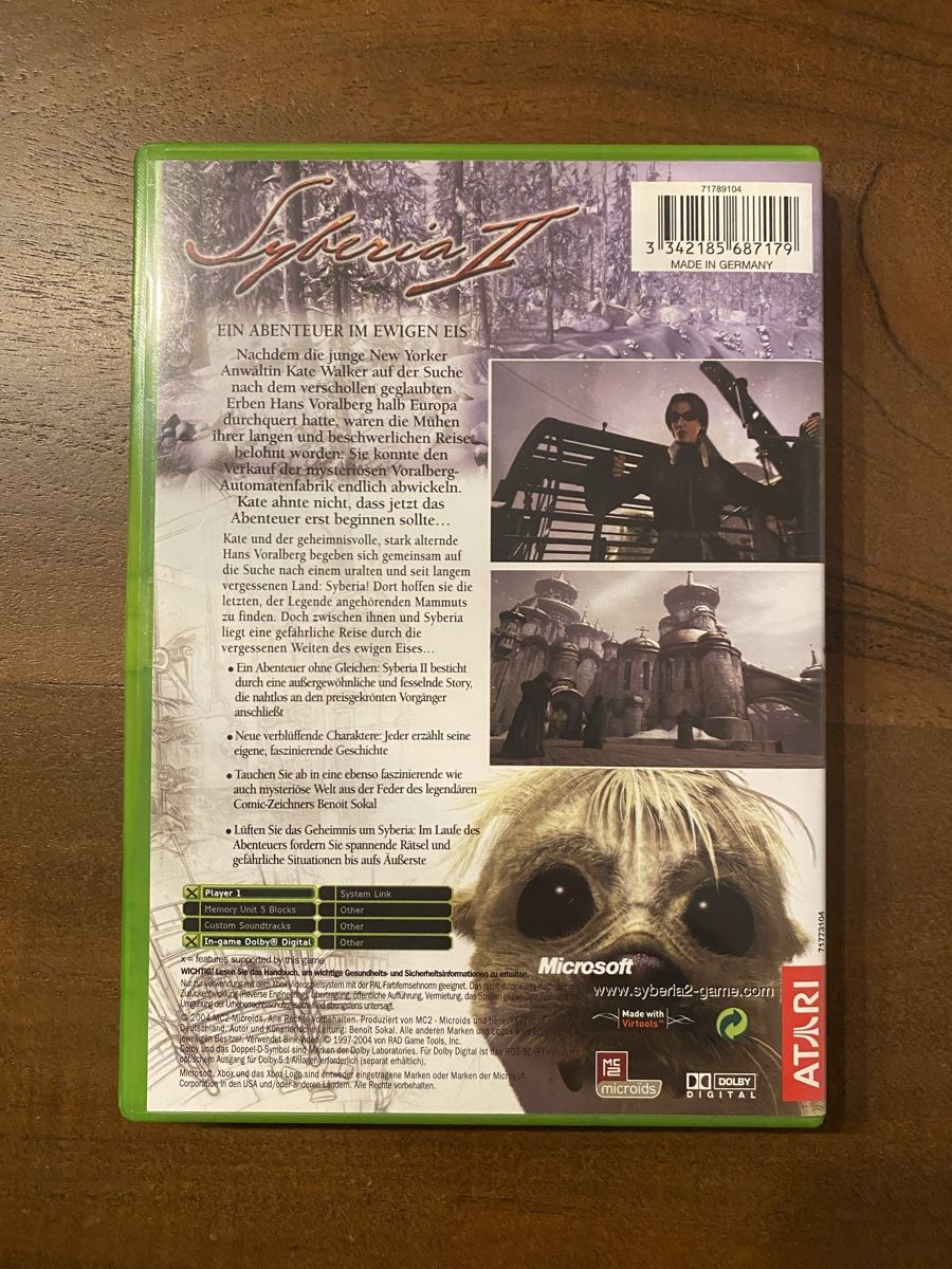 Microsoft Spiele: Syberia 2 für Xbox – Gebraucht aus Thunstetten von Virus_33 2