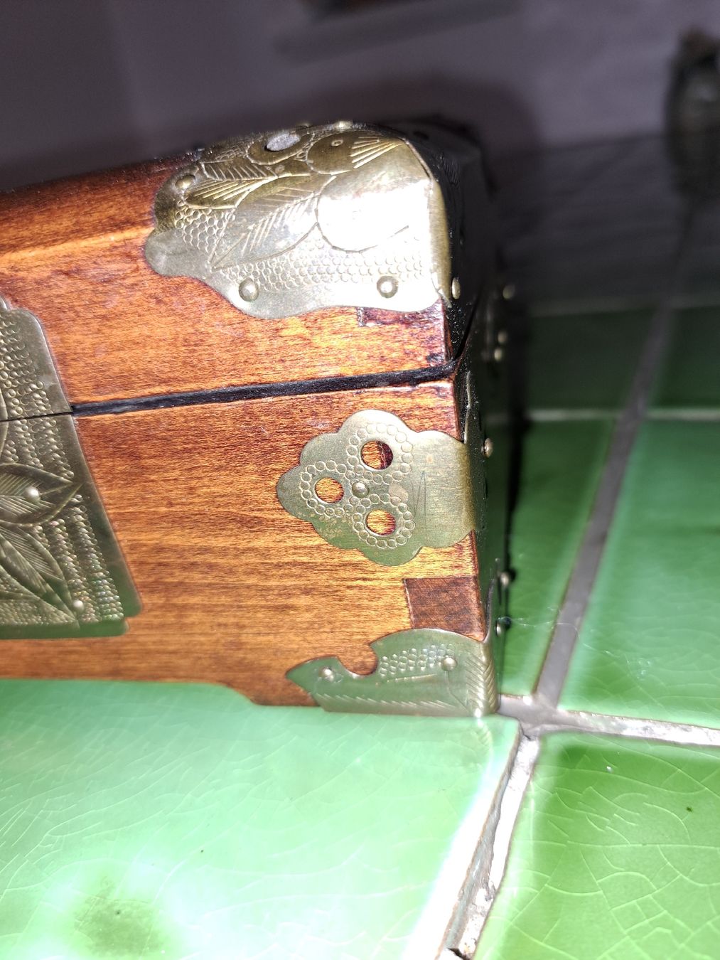 Barattoli: Antike Holz Schmuckschatulle mit rotem Samt,  – Usato da Kölliken venduto da Upcycling-by-Mc-TAM 8