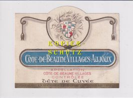 Etikette für Wein - Côte-de-Beaune Villages Aujoux /bd