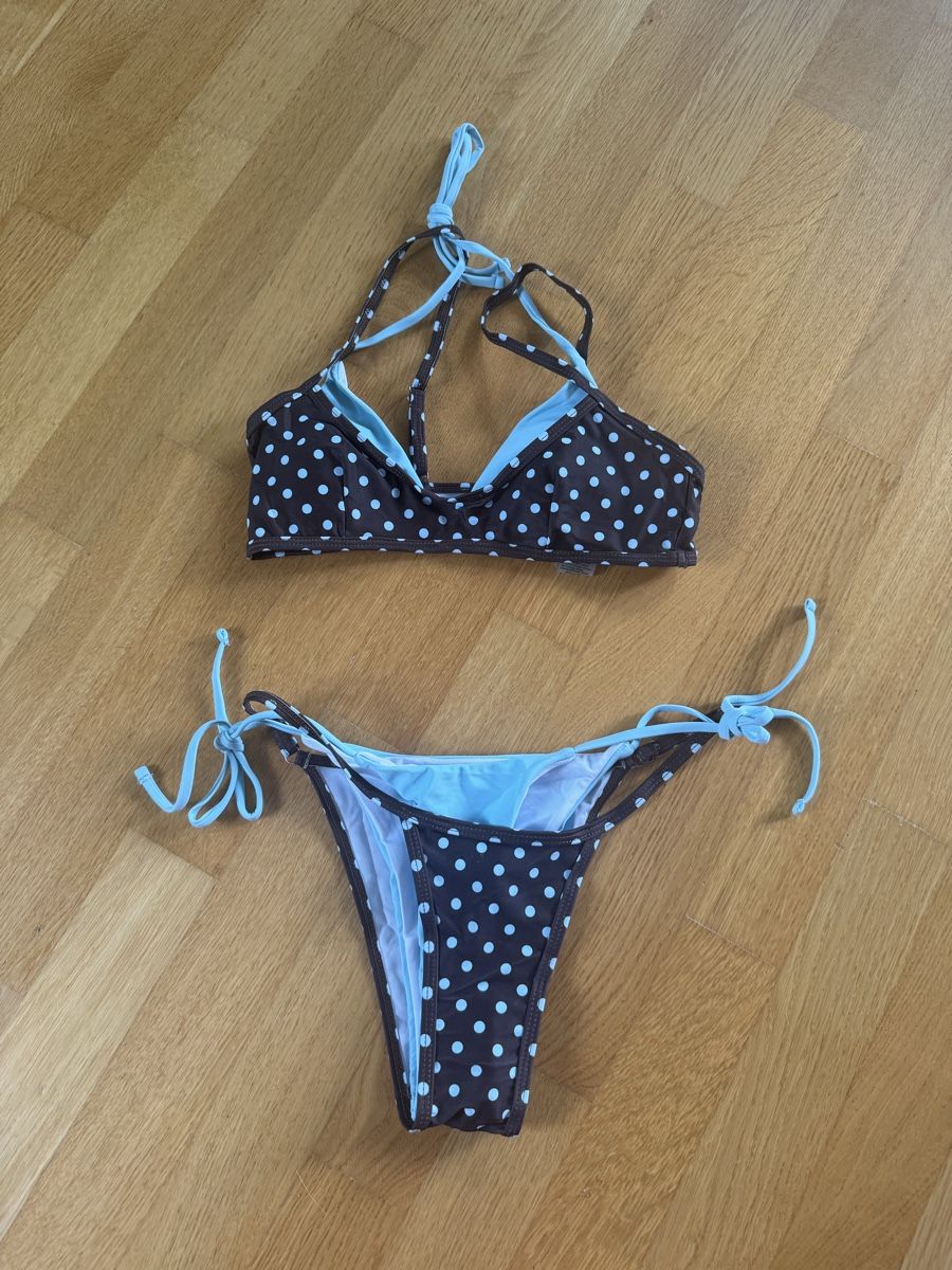 Costumi da bagno & Bikini: Bikini Punkte braun blau Grösse S Neu – Nuovo (secondo la descrizione) da Männedorf venduto da mariadelrocioeberle