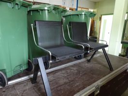 Designer 2er Sitzbank Schwarz/Chrom