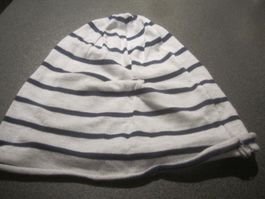 Mütze, One Size, grau/blau gestreift