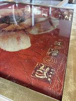 Wandbild Blumen Motiv rot goldfarbener Rahmen gerahmt