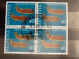 Schweiz 1973 4er-Block Pro Patria 40 gest. 8738 UETLIBURG SG