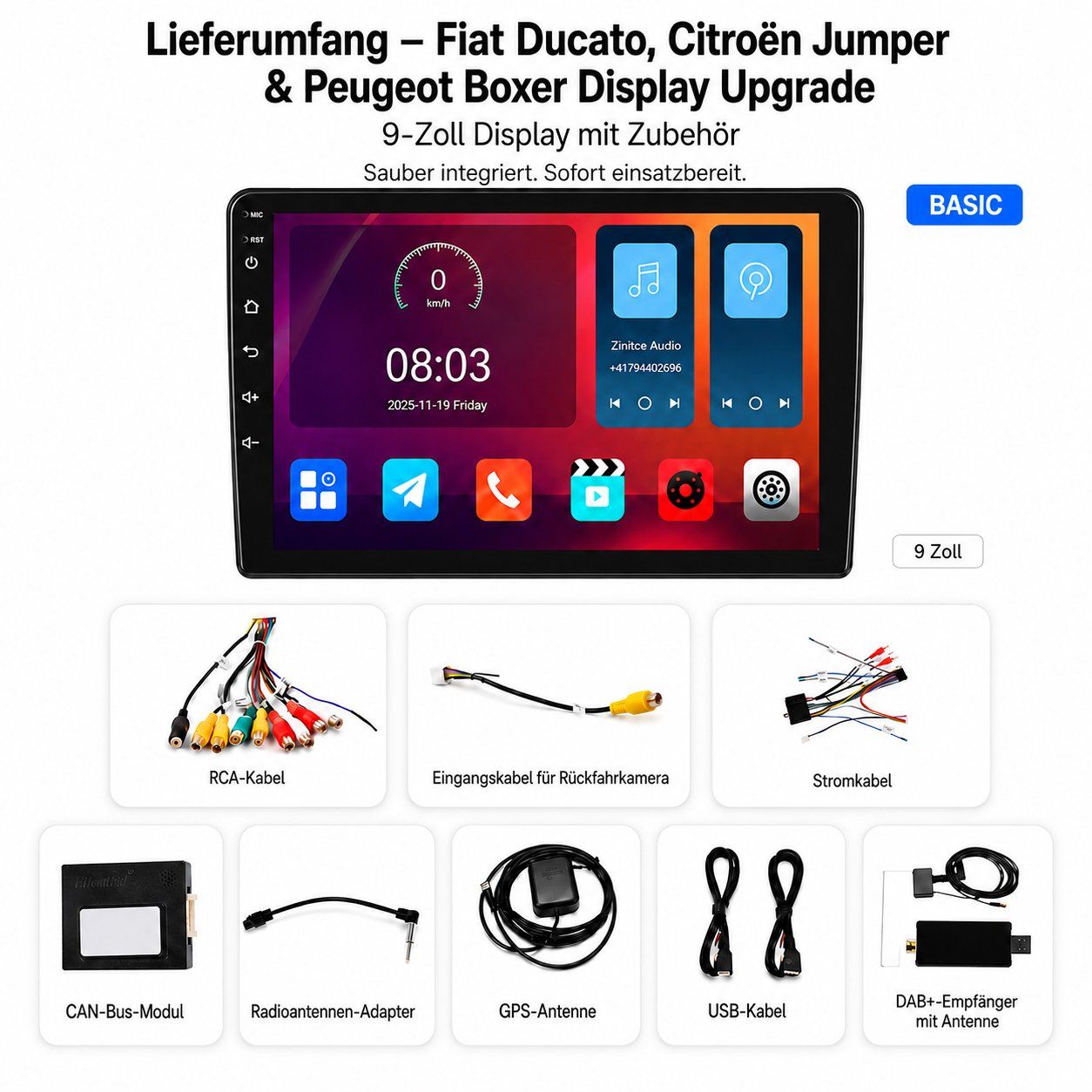 Navigatori: Fiat Ducato DAB+ Autoradio Boxer Jumper 2006-2016 Android – Nuovo e nell'imballaggio originale da Chiasso venduto da online.shop 9
