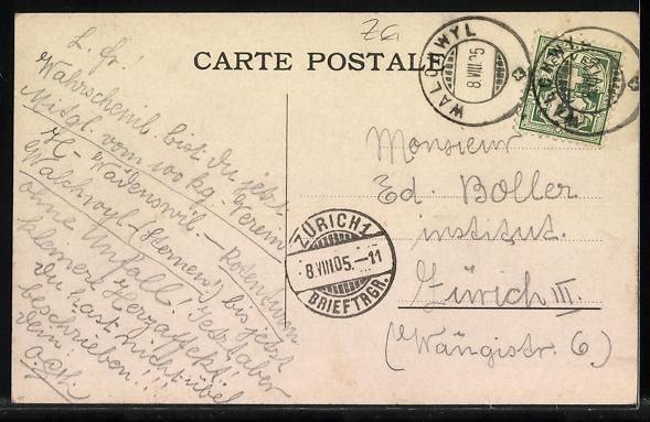 Cartoline postali: AK Walchwil, Ortsansicht, 1905 – Usato da Berlin venduto da bartko-reher 1