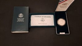 1990 Proof Silber Dollar Eisenhower Centennial Zertifikat