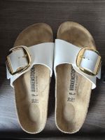 Birkenstock Madrid BIG buckle, Weiss/Gold