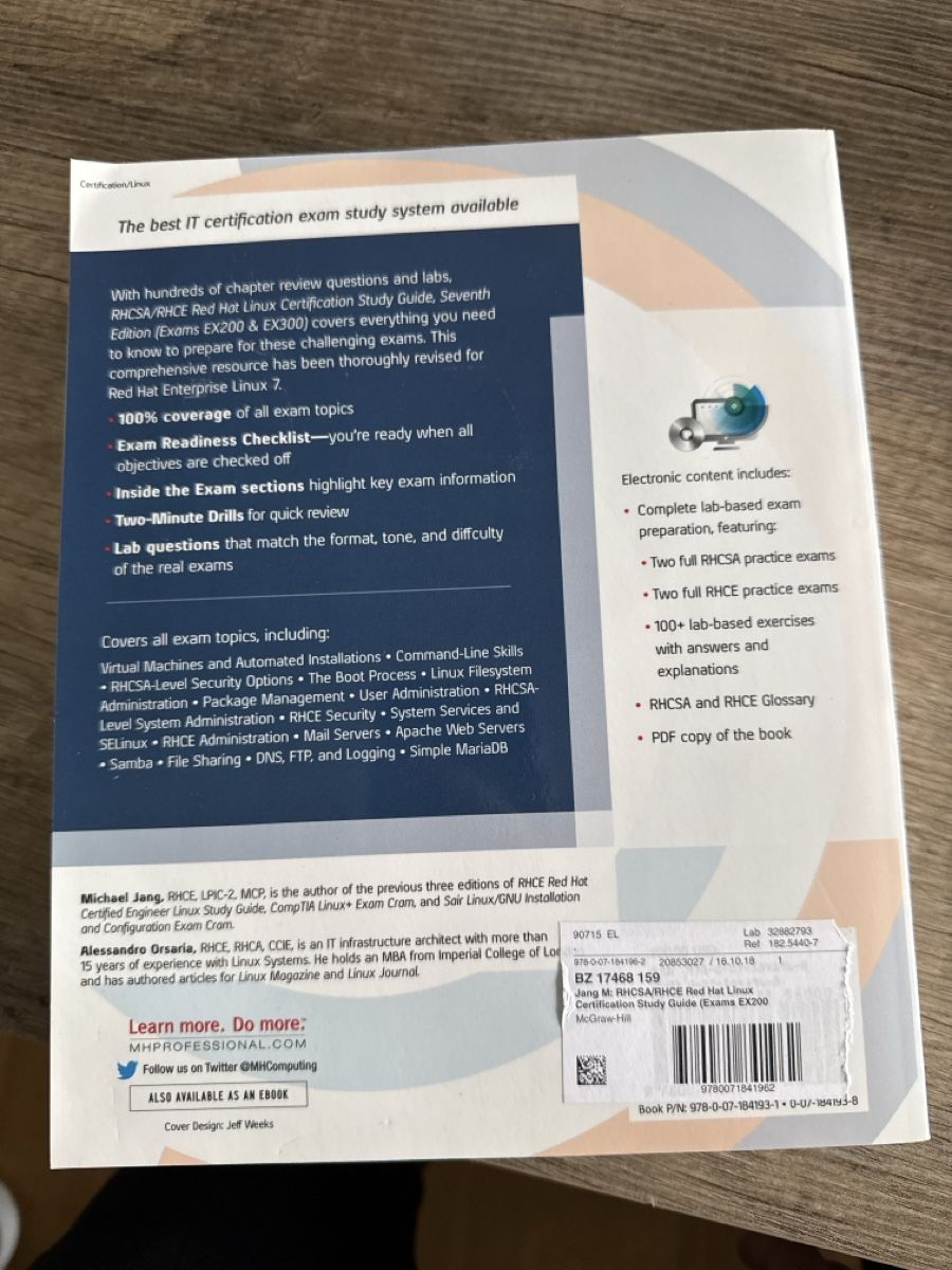Bücher: RHCSA/RHCE Red Hat Linux, 7th Edition, EX200 & EX300 – Neu und originalverpackt aus Root D4 von dm96 2