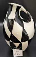 Art déco / Mid Century Keramik Henkel-Vase Krug Schwarz Weis