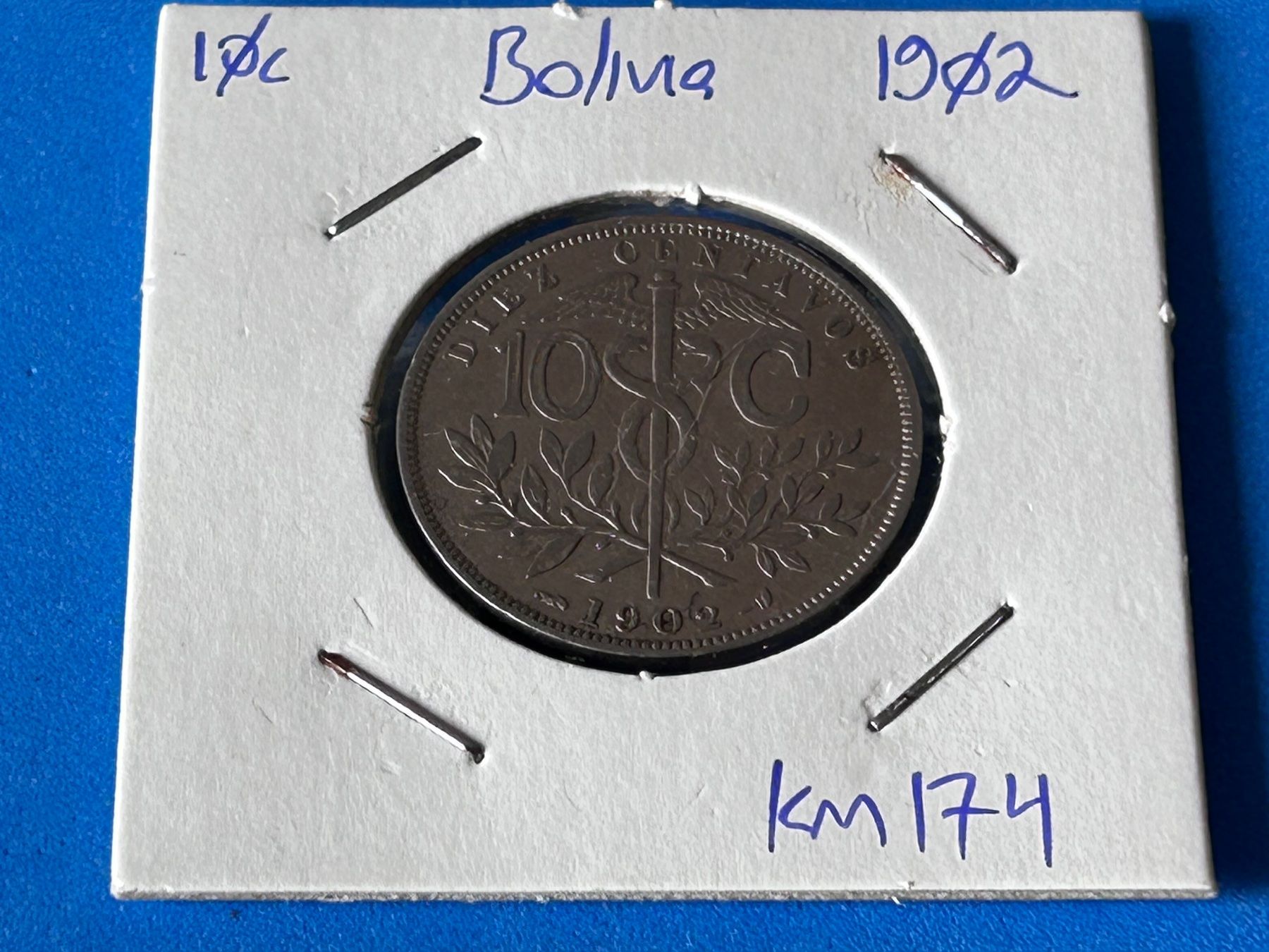 Tutti le monete: Bolivia - 10 Centavos 1902 – Usato da Corcelles NE venduto da AJKader 2