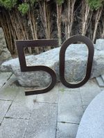 Zahl 50 Dekoration aus Holz dunkelbraun 