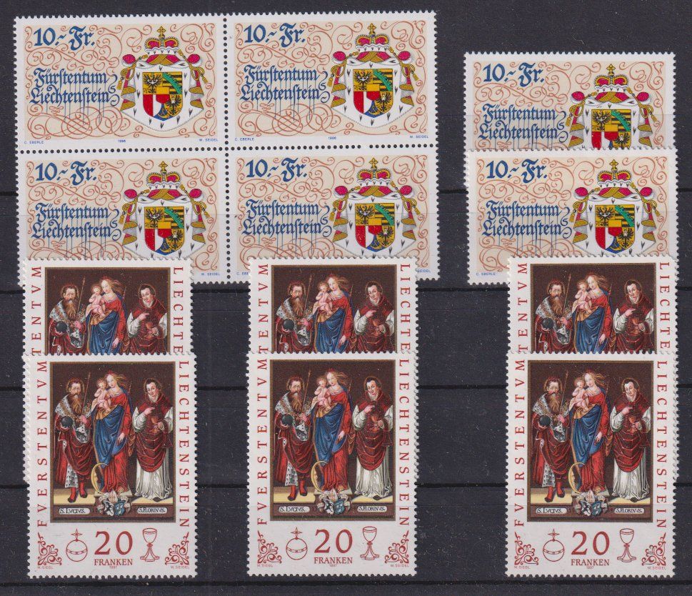 Tutti i francobolli: Liechtenstein: Hohe Werte ** – Nuovo (secondo la descrizione) da Eschlikon TG venduto da PhilCon