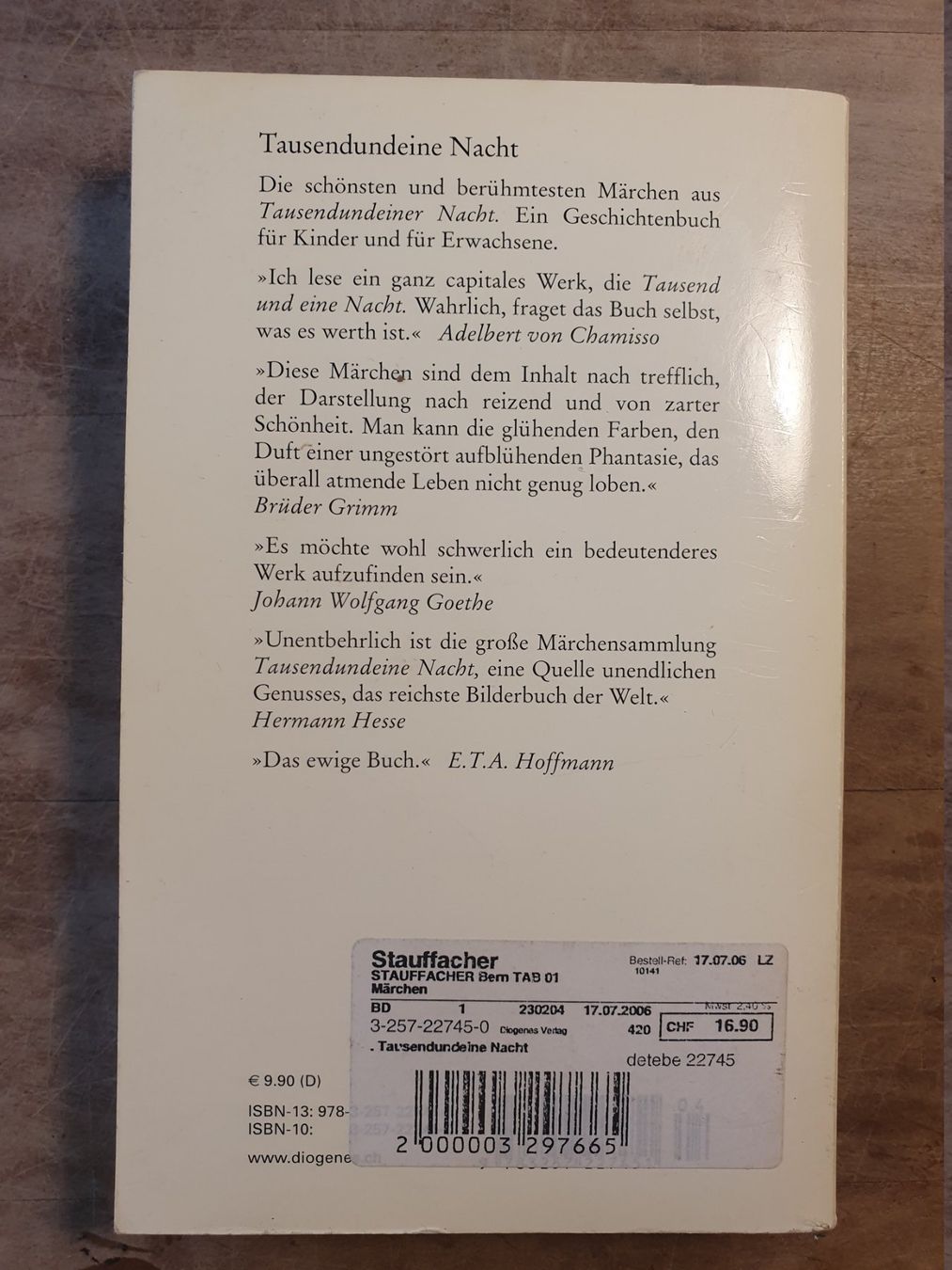 Libri: Tausendundeine Nacht Diogenes – Usato da Zürich venduto da loosebone 1