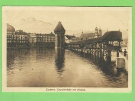 Luzern, Kappelbrücke mit Pilatus