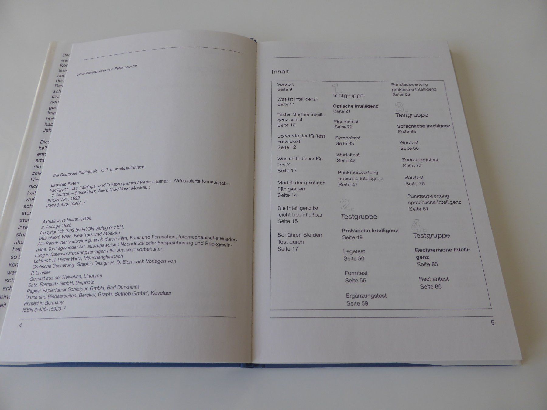 Libri: Peter Lauster Intelligenz (Testprogramm) – Usato da Trimmis venduto da bergamo10 2