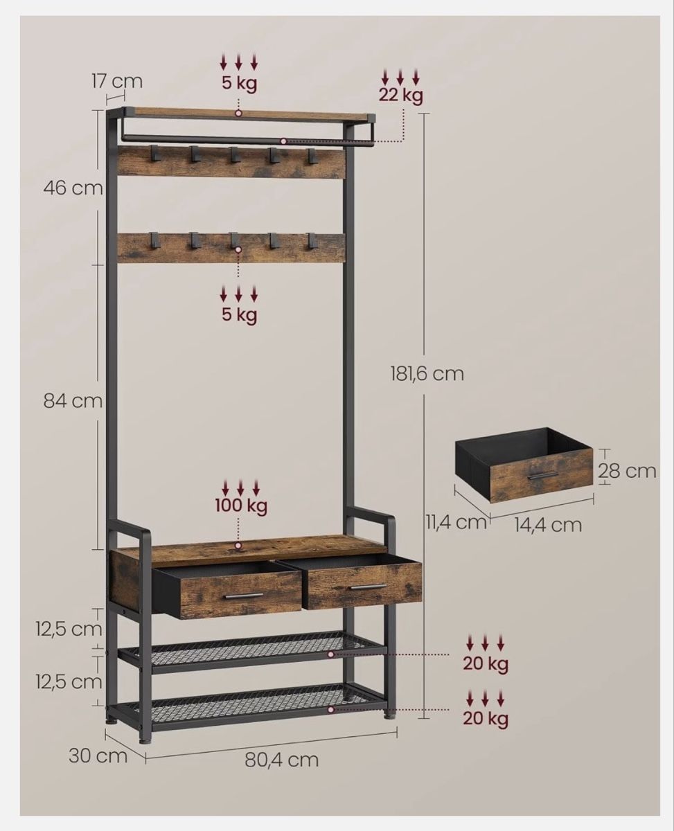Garderobe: Garderobe von Vasagle 'Welcome' – Gebraucht aus Brugg AG von kja_86hm 1