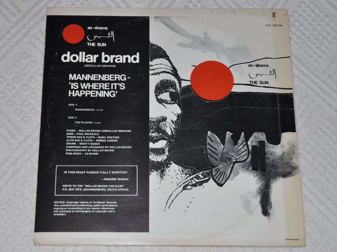 Dischi in vinile: LP Dollar Brand - Mannenberg - 'Is Where It's Happening – Usato da Boll venduto da Theodora15 1