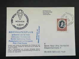 Ballonkarte 1974 Mürren nach Proserpio Hochalpin  (G1115)
