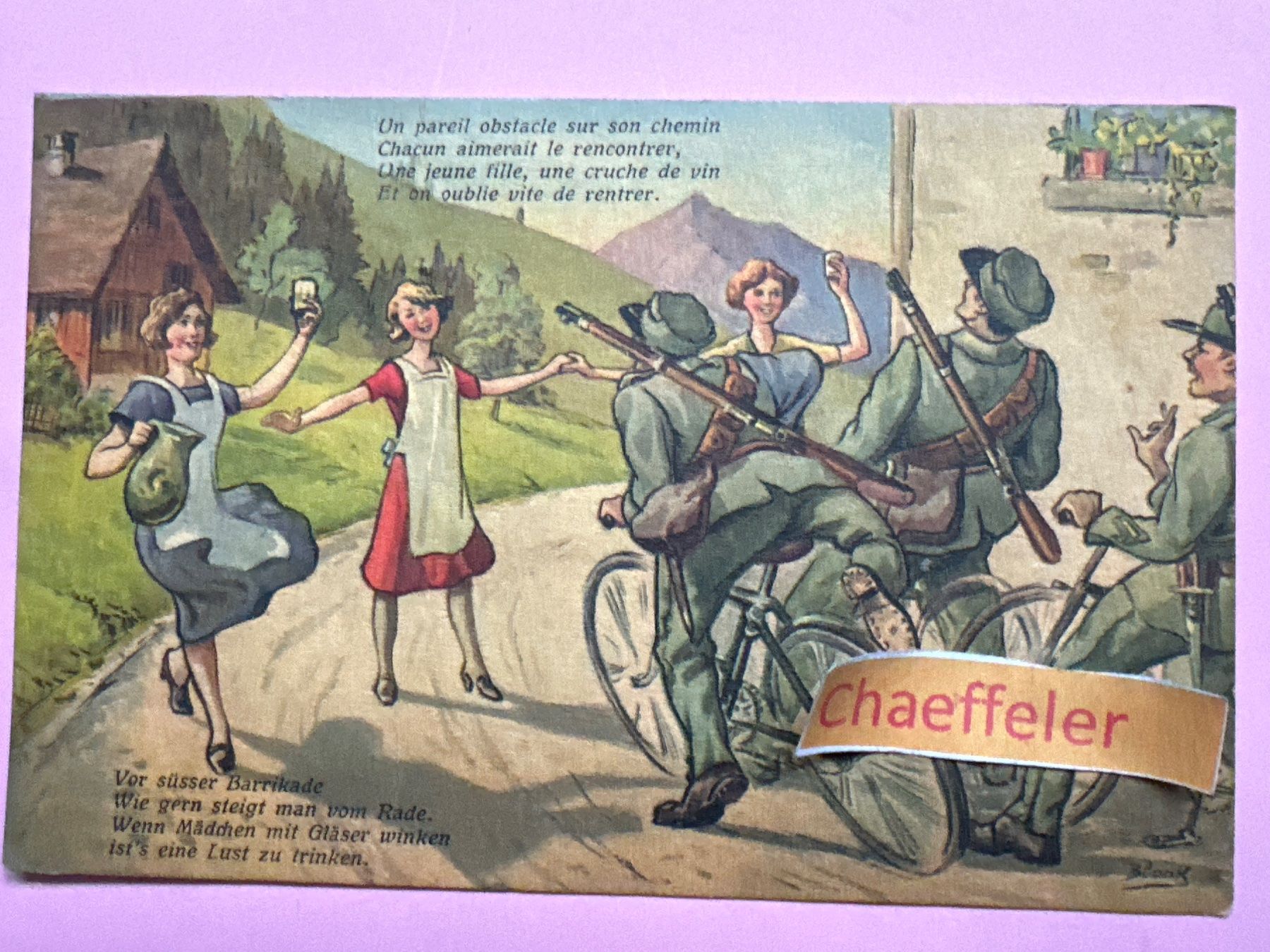 Cartoline postali: 1930 Militärposten Kaserne Winterhur – Usato da Zürich venduto da Chaeffeler
